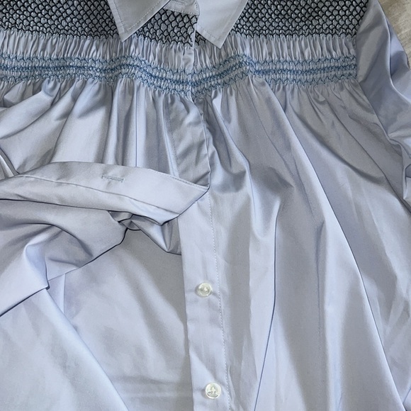 jason wu blue button down with shirred detail - Picture 4 of 4